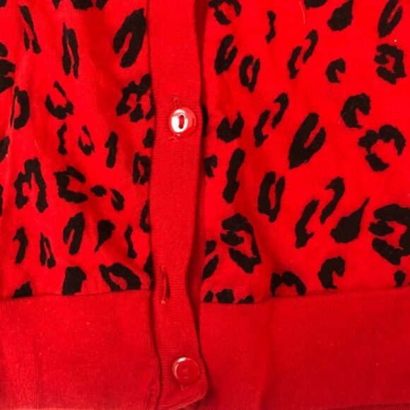 Divided H&M red animal print cardigan size 4 - Picture 3 of 3